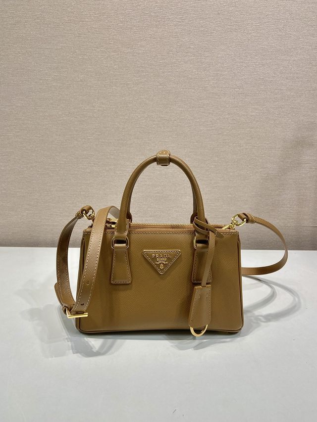 Prada original saffiano calfskin galleria mini bag 1BA916 brown
