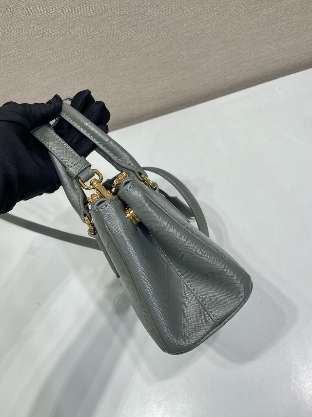 Prada original saffiano calfskin galleria mini bag 1BA916 grey