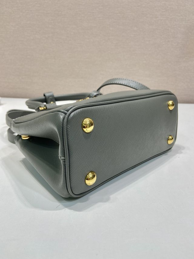 Prada original saffiano calfskin galleria mini bag 1BA916 grey