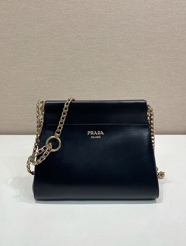 Prada original calfskin chain mini bag 1BC263 black