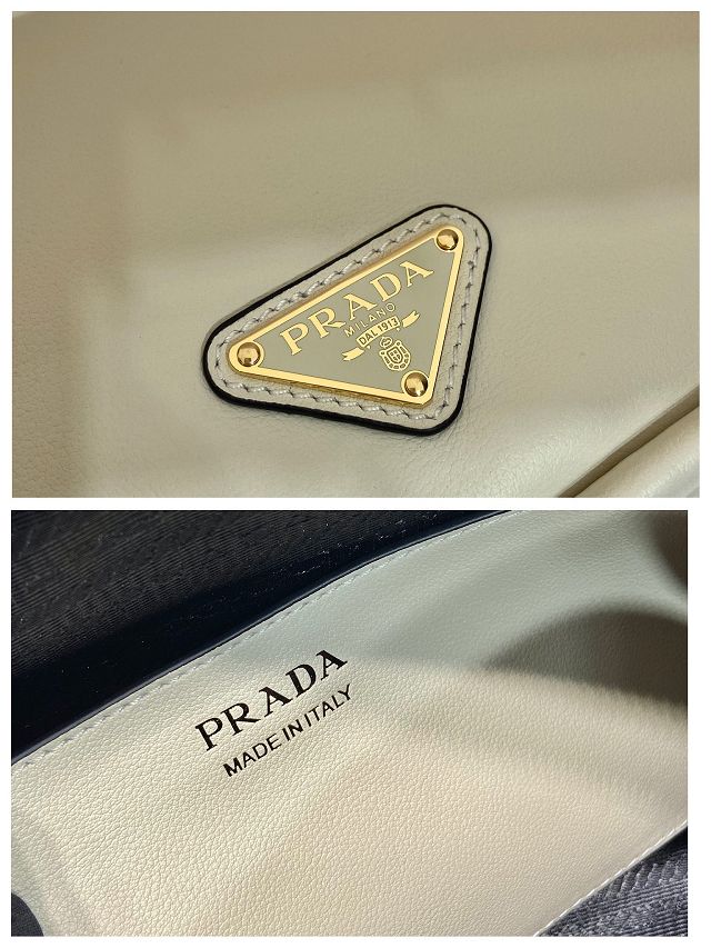 Prada original calfskin darling handbag 1BA451 white