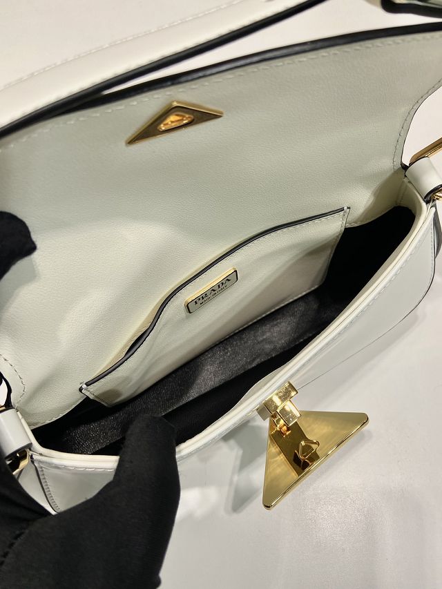 Prada original calfskin shoulder bag 1BD345 white