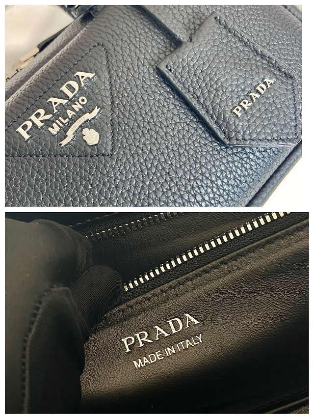 Prada original calfskin small handbag 1BB102 black