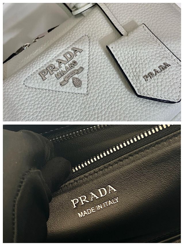 Prada original calfskin small handbag 1BB102 white