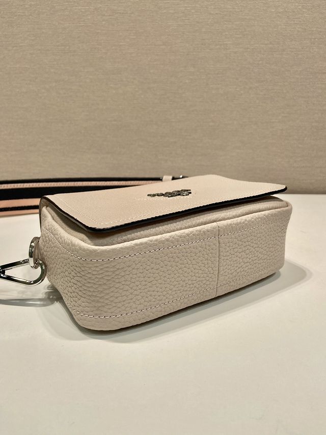 Prada original calfskin small shoulder bag 1BD332 beige