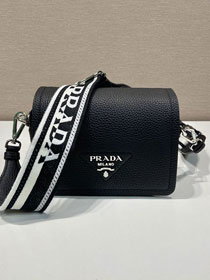 Prada original calfskin small shoulder bag 1BD332 black
