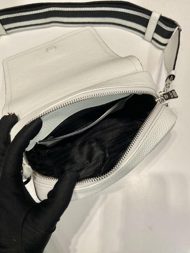 Prada original calfskin small shoulder bag 1BD332 white