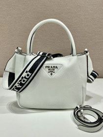Prada original calfskin small tote bag 1BA362 white