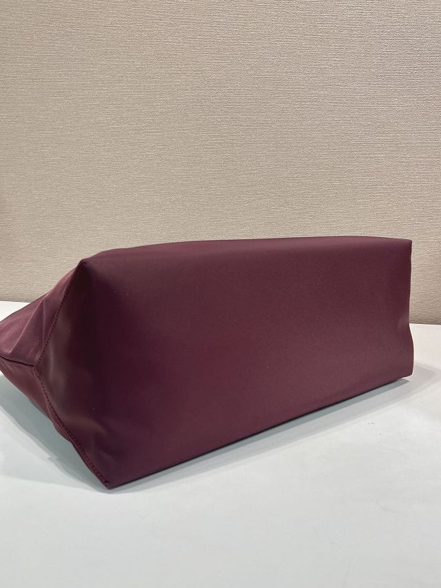 Prada original nylon medium tote bag 1BG555 bordeaux