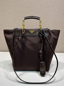 Prada original nylon tote bag 1BG578 dark brown