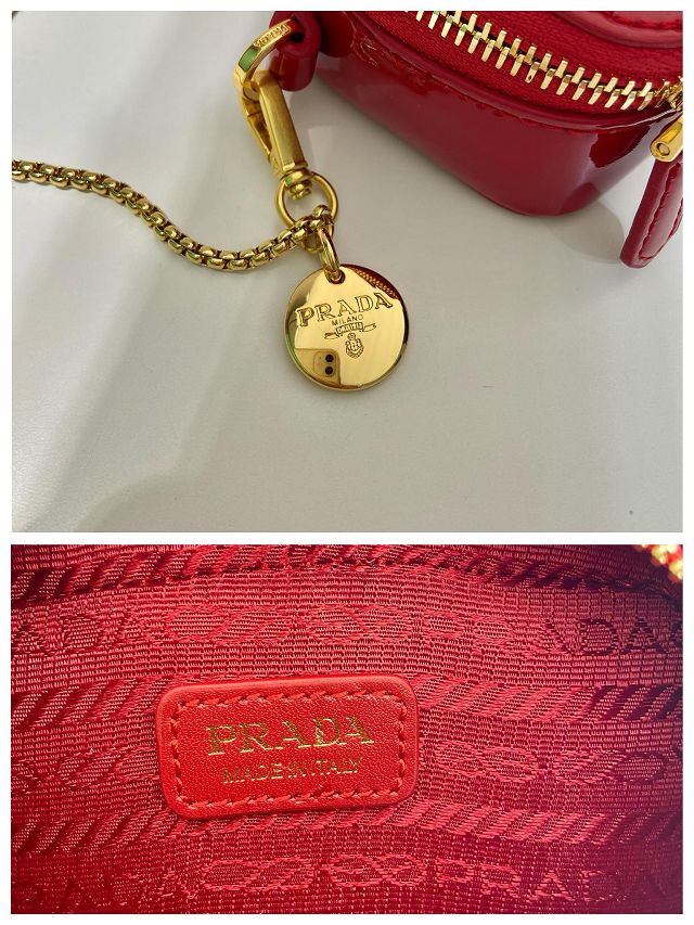 Prada original patent leather mini pouch 1NR025