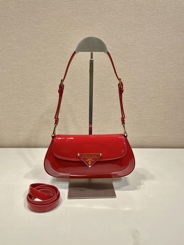 Prada original patent leather shoulder bag 1BD345 red
