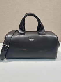 Prada original calfskin duffle bag 2VC046 dark brown
