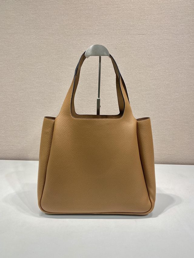 Prada original calfskin large tote bag 1BG338 caramel