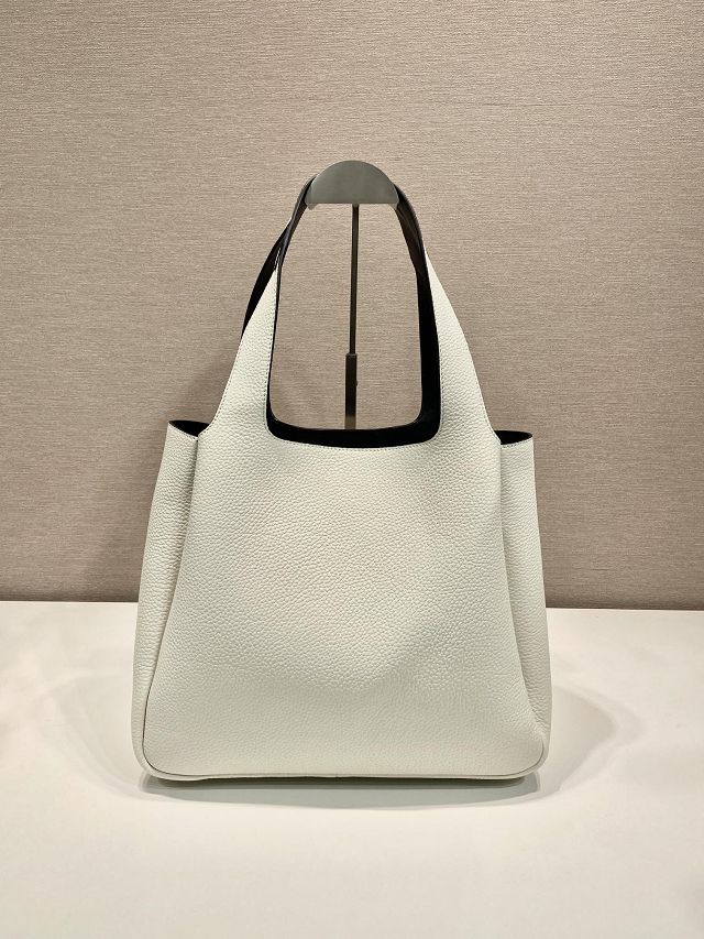 Prada original calfskin large tote bag 1BG338 white
