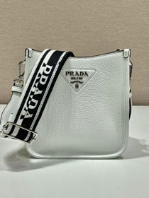 Prada original calfskin mini shoulder bag 1BH191 white