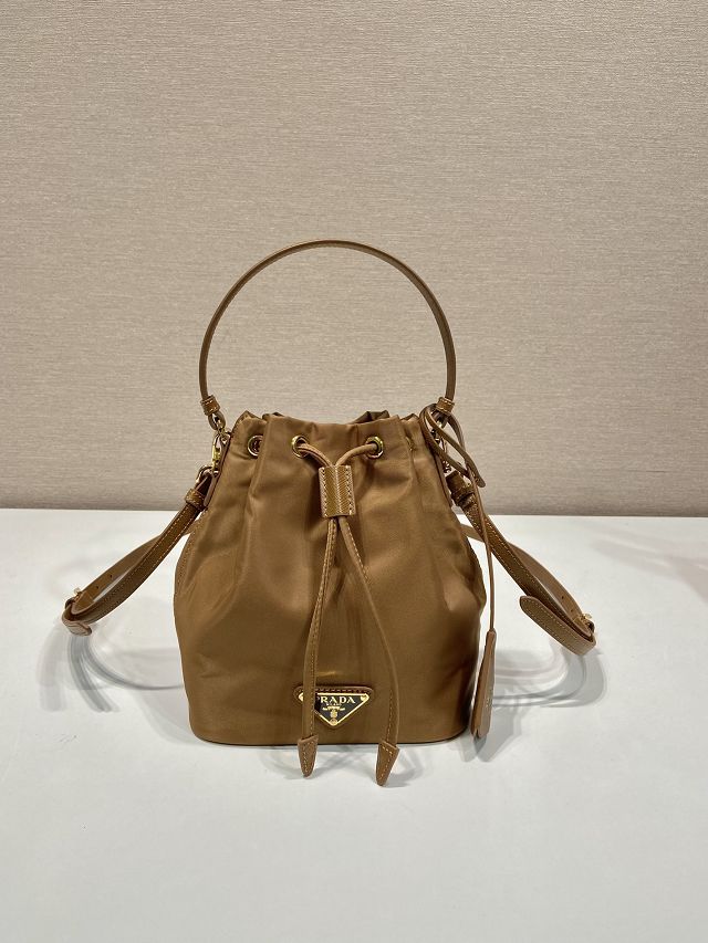 Prada original nylon 1978 mini bucket bag 1BE067 brown