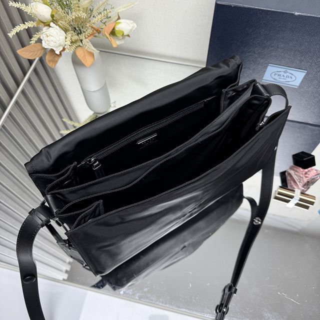 Prada original nylon traveller shoulder bag 1BD256 black
