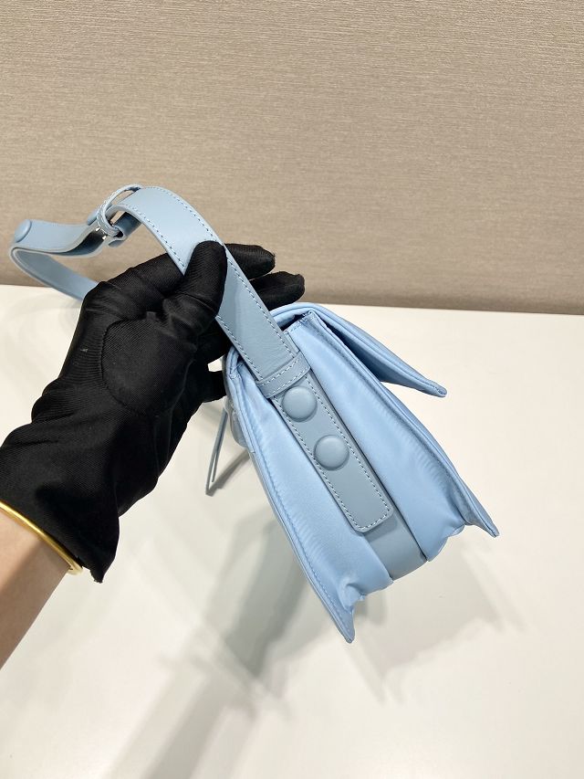 Prada original nylon traveller small shoulder bag 1BD258 blue