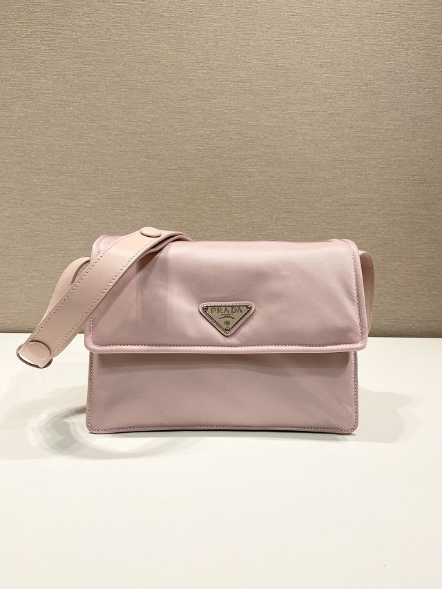 Prada original nylon traveller small shoulder bag 1BD258 pink