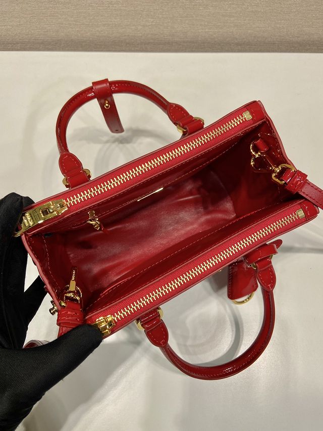 Prada original patent leather galleria mini bag 1BA906 red