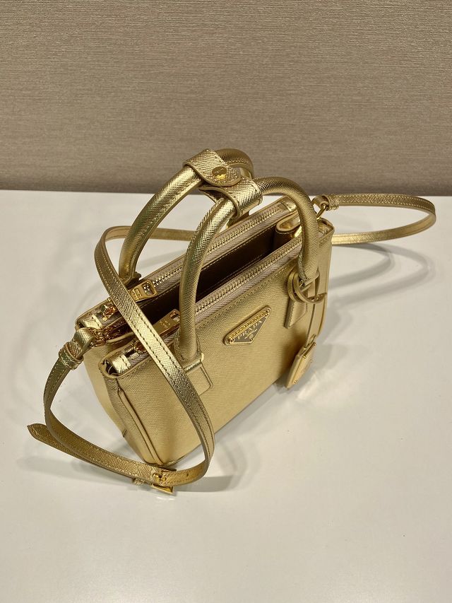Prada original saffiano calfskin galleria mini bag 1BA906 gold