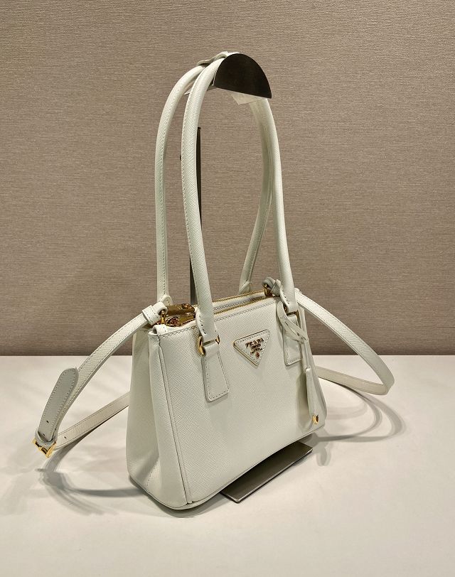 Prada original saffiano calfskin galleria mini bag 1BA906A white