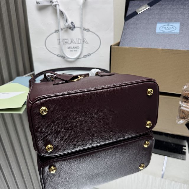 Prada original saffiano calfskin galleria small bag 1BA896 burgundy