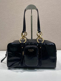 Prada original calfskin medium shoulder bag 1BB138 black