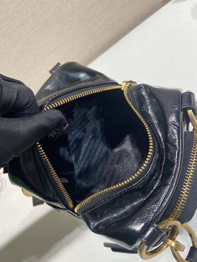 Prada original calfskin mini shoulder bag 1BB137 black