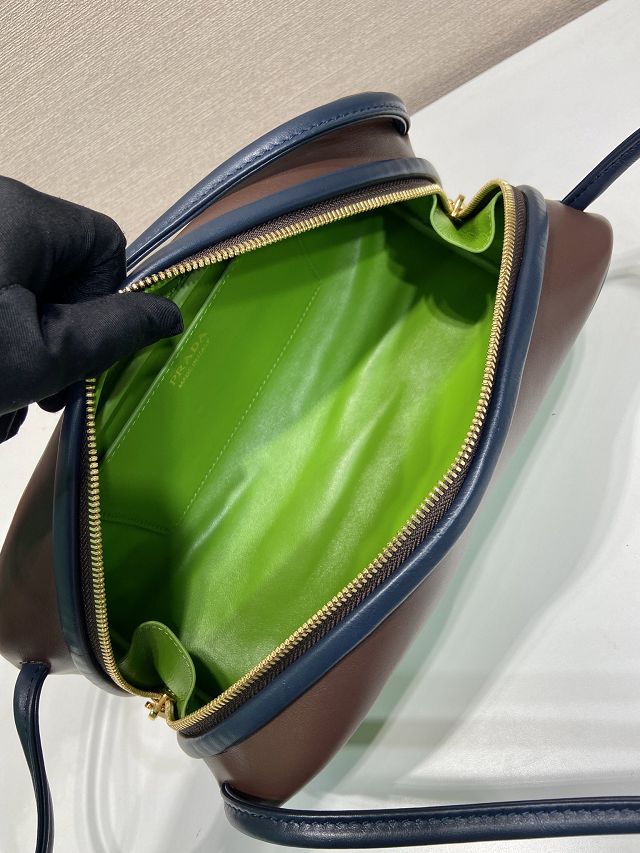 Prada original calfskin shoulder bag 1BC249 green