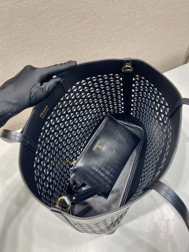 Prada original calfskin medium tote bag 1BG503 black