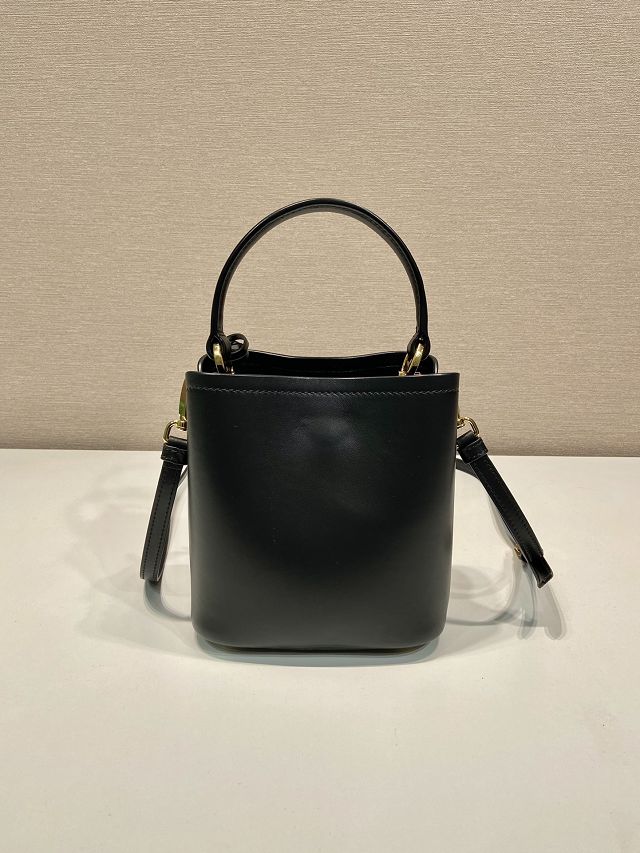 Prada original calfskin mini bucket bag 1BA373 black