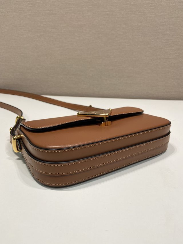 Prada original calfskin mini shoulder bag 1BD339 brown