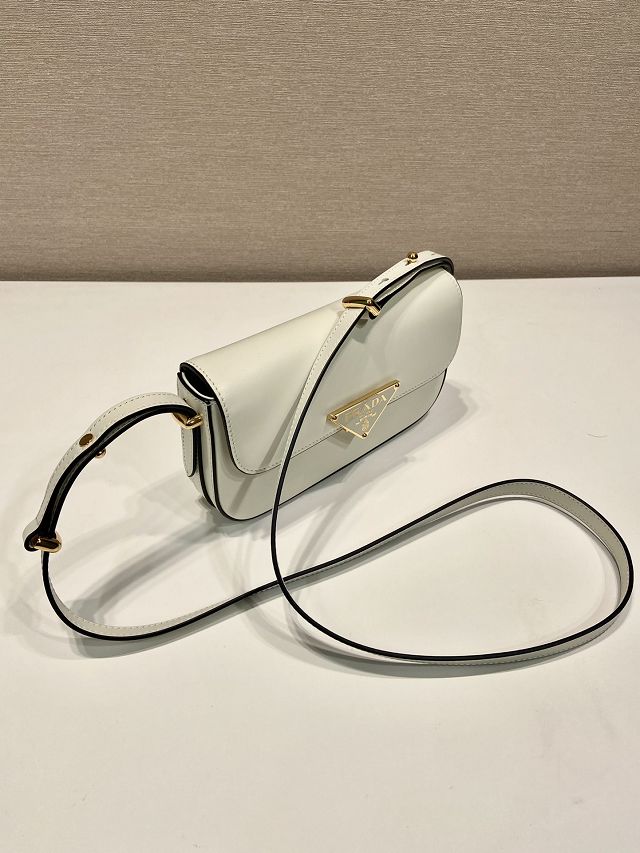Prada original calfskin mini shoulder bag 1BD339 white