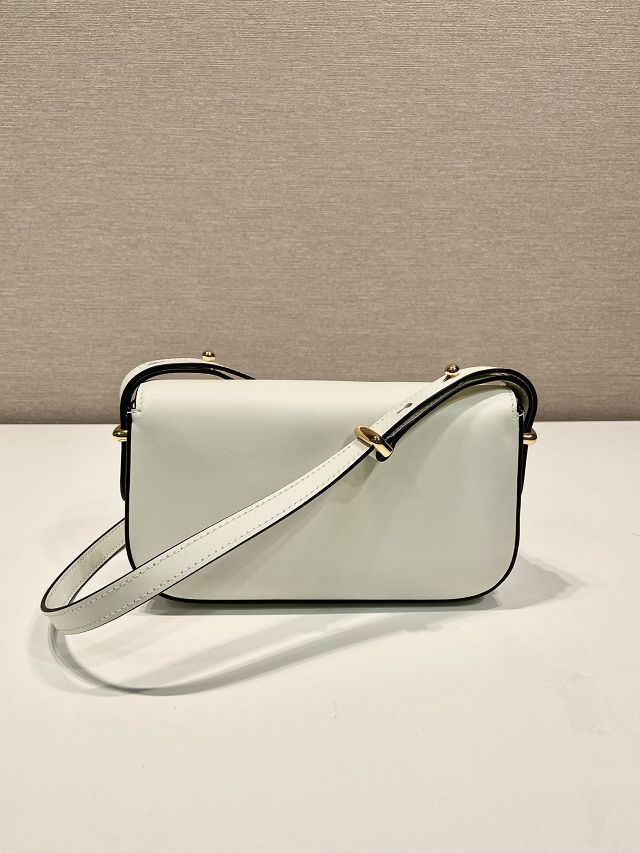 Prada original calfskin mini shoulder bag 1BD339 white