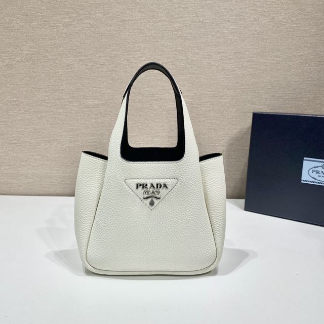 Prada original calfskin mini tote bag 1BA349 white