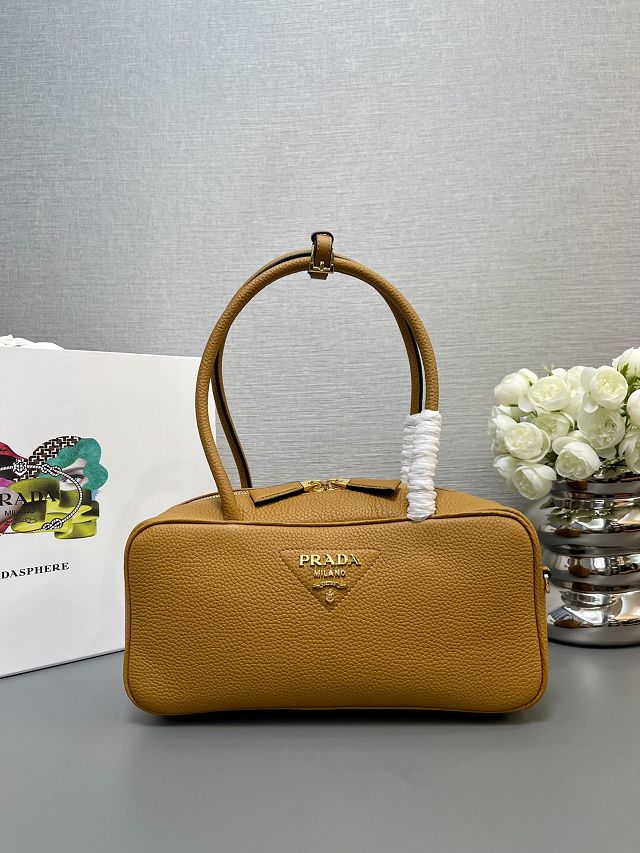 Prada original calfskin shoulder bag 1BB126 caramel