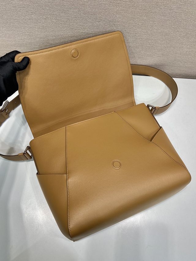 Prada original calfskin shoulder bag 2VD068 caramel
