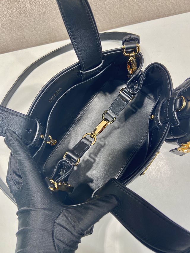 Prada original calfskin small tote bag 1BG548 black