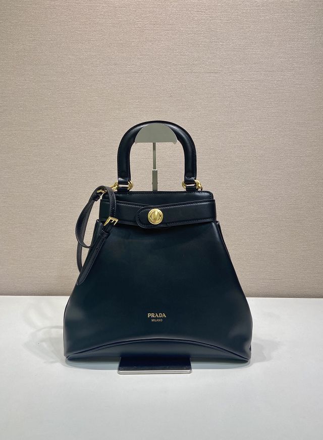 Prada original calfskin top handle bag 1BG567 black