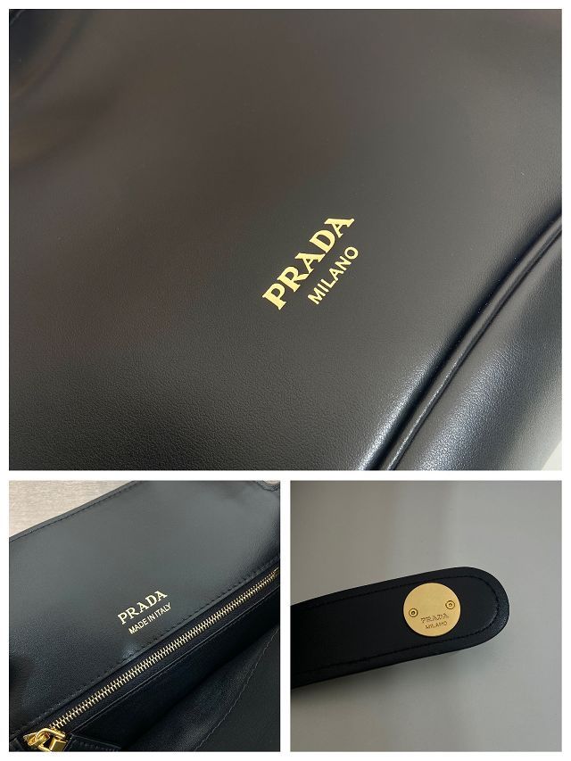 Prada original calfskin top handle bag 1BG567A black