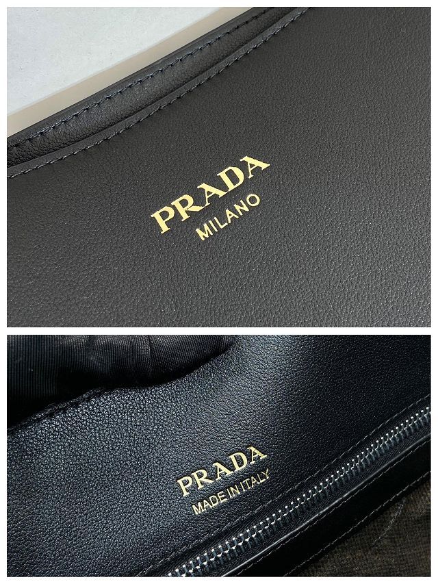 Prada original calfskin tote bag 2VG122 black