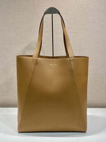 Prada original calfskin tote bag 2VG122 caramel