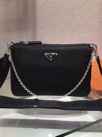 Prada original nylon shoulder bag 2VH113 black