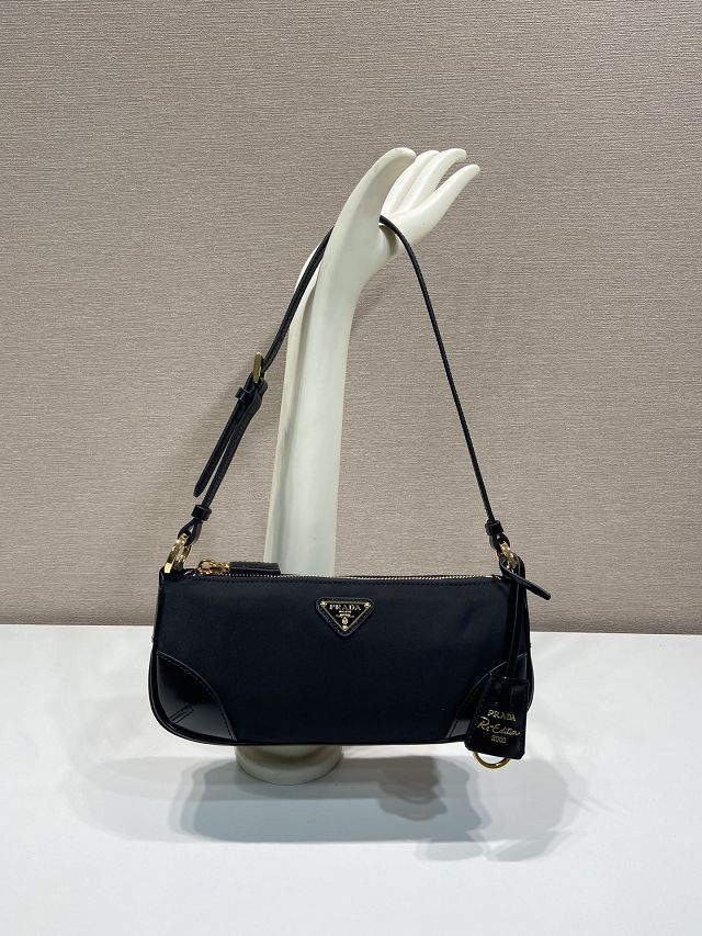 Prada original nylon small shoulder bag 1BC201 black