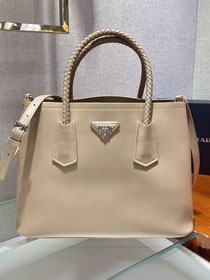 Prada original soft calfskin galleria large bag 1BG775 beige