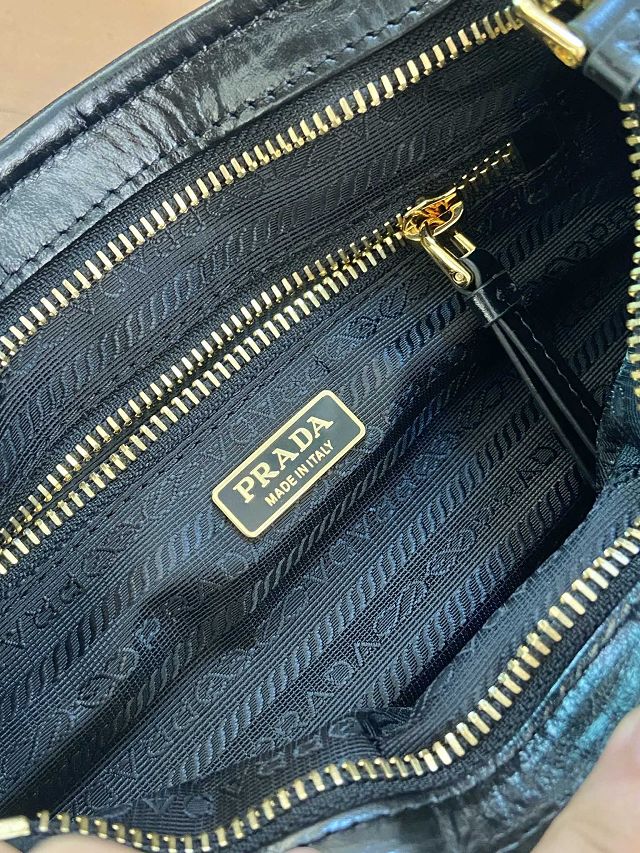 Prada original calfskin bonnie mini tote bag 1BA486 black