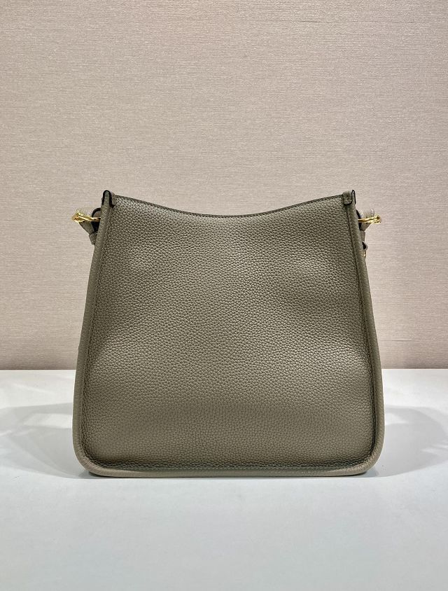 Prada original calfskin large shoulder bag 1BC073 grey