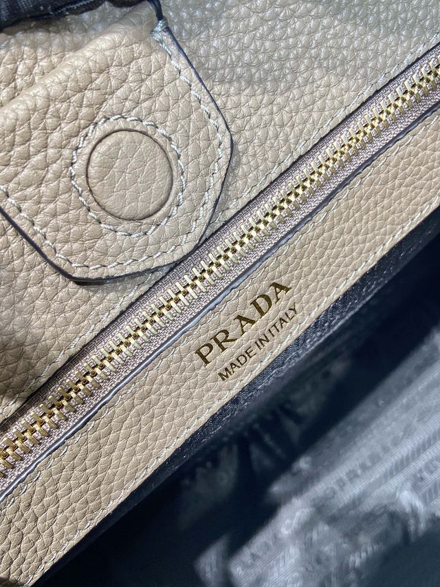 Prada original calfskin large shoulder bag 1BC073 grey